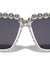 Rhinestone Flat Top Squared Wholesale Sunglasses