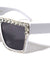 Rhinestone Flat Top Squared Wholesale Sunglasses