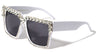 Rhinestone Flat Top Squared Wholesale Sunglasses