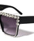 Rhinestone Flat Top Squared Wholesale Sunglasses