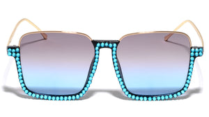 Rhinestone Half Rim Square Butterfly Wholesale Sunglasses