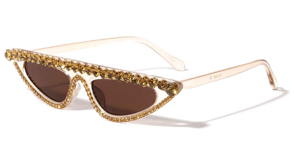 Rhinestone Flat Top Fashion Wholesale Sunglasses