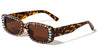 Rhinestone Rectangle Thick Temple Wholesale Sunglasses