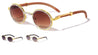 Diamond Rhinestone Wood Pattern Oval Wholesale Sunglasses