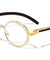 Diamond Rhinestone Wood Pattern Clear Lens Oval Wholesale Eyewear