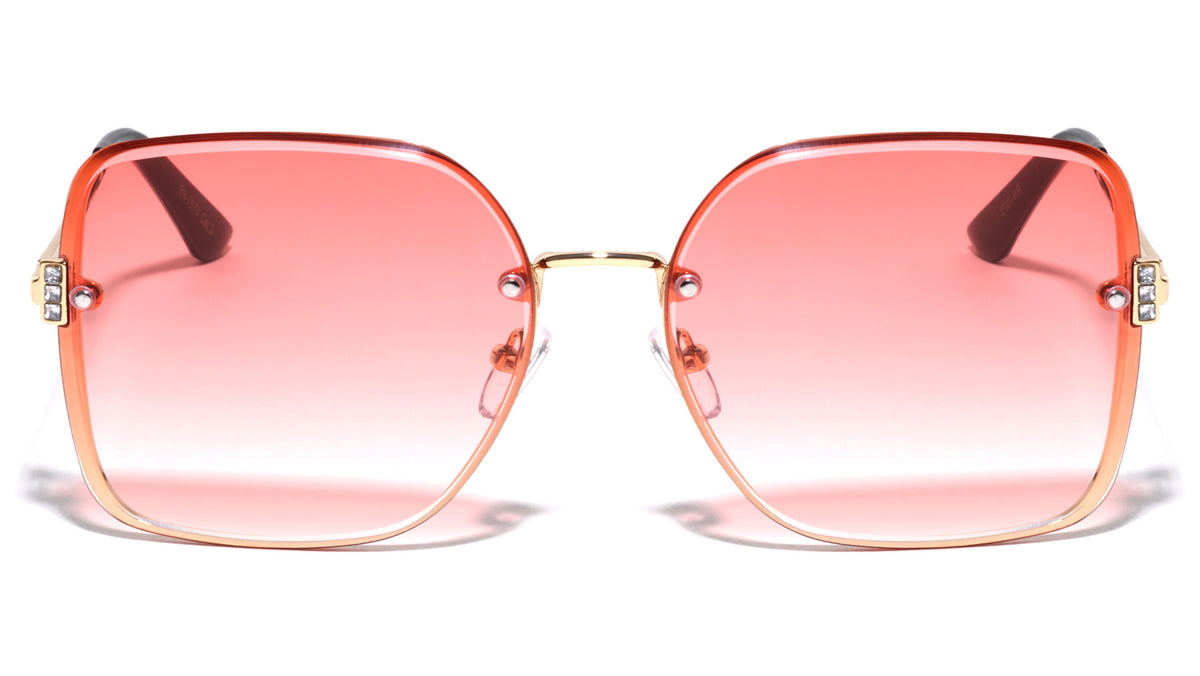 Side Rhinestone Diamond Edge Lens Butterfly Wholesale Sunglasses