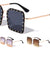 Rivet Stud Rimless Square Wholesale Sunglasses