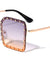 Rivet Stud Rimless Square Wholesale Sunglasses