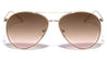 Engraved Edge Lens Brown Pink Aviators Wholesale Sunglasses