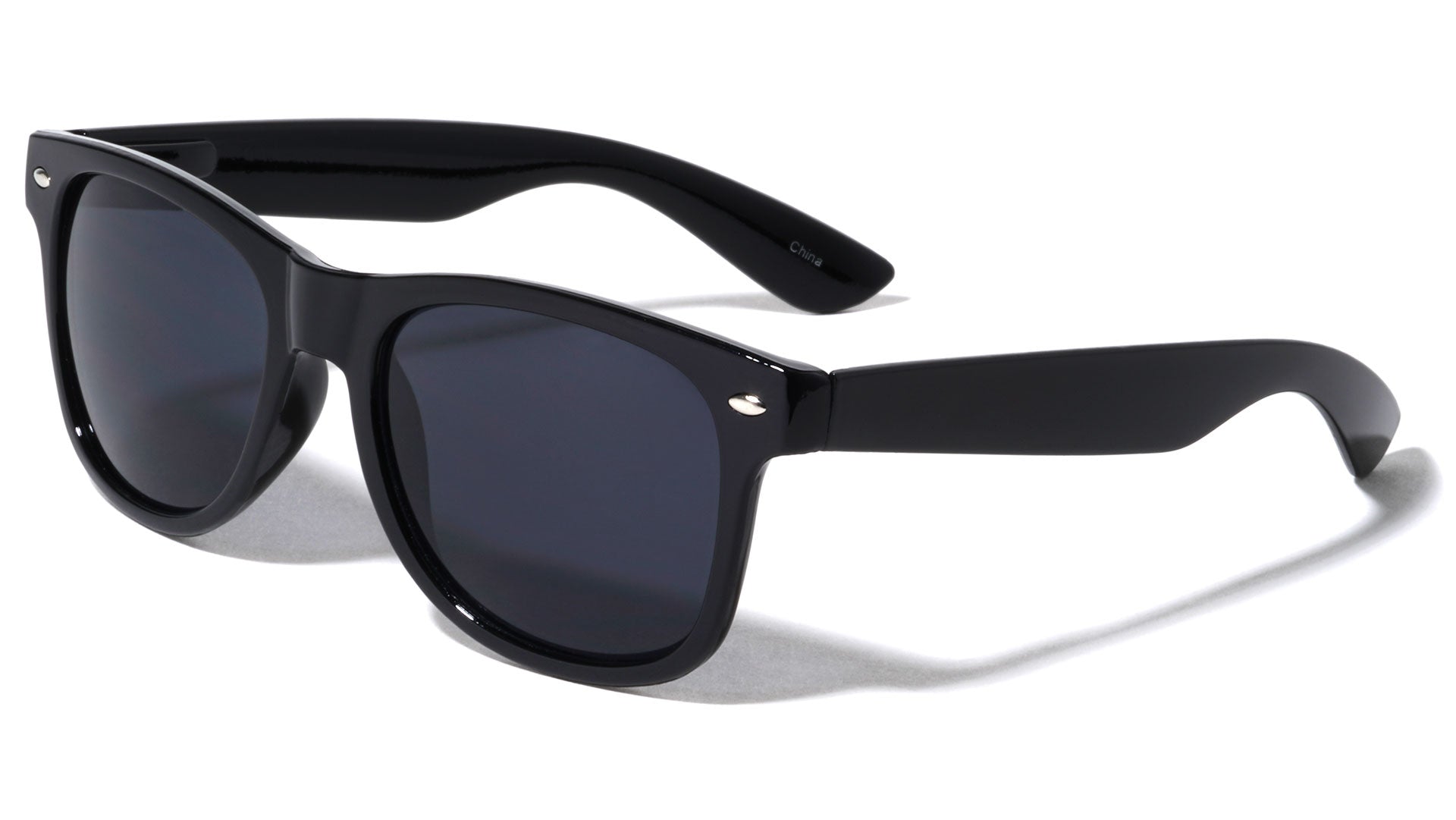 Assorted Dozen (12) Classic Spring Hinge Sunglasses with Super Dark Lens
