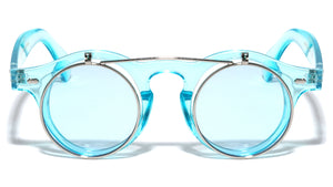 Crystal Color Retro with Color Flip Lens Wholesale Sunglasses