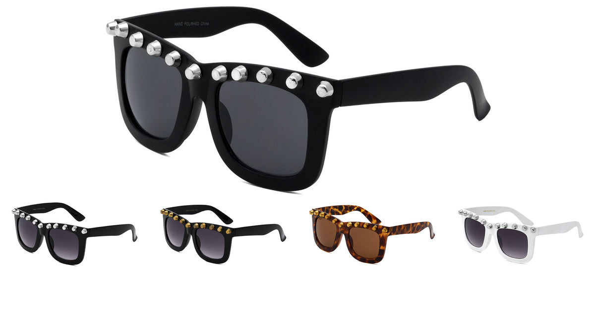 Classic Square Frame Barrel Studs Wholesale Sunglasses
