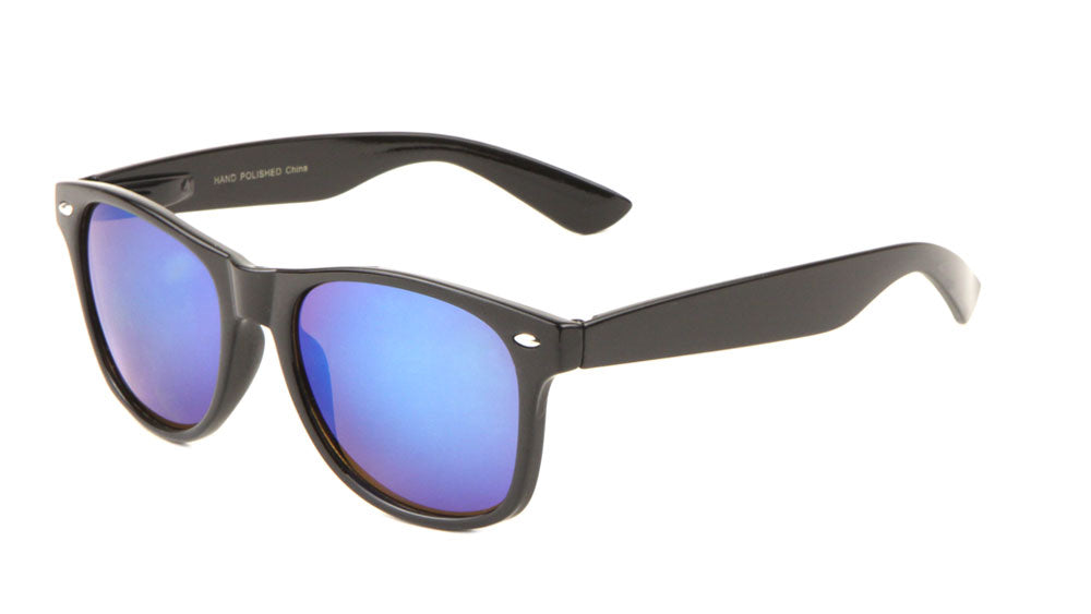Shiny Black Color Mirror Classic Sunglasses Wholesale