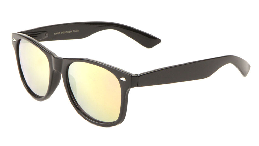 Shiny Black Color Mirror Classic Sunglasses Wholesale