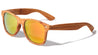 Spring Hinge Wood Pattern Print Color Mirror Classic Wholesale Sunglasses