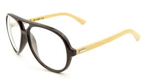 EKO Aviators Wood Sunglasses with Clear Lens