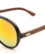 EKO Aviators Wood Sunglasses with Color Mirror Lens
