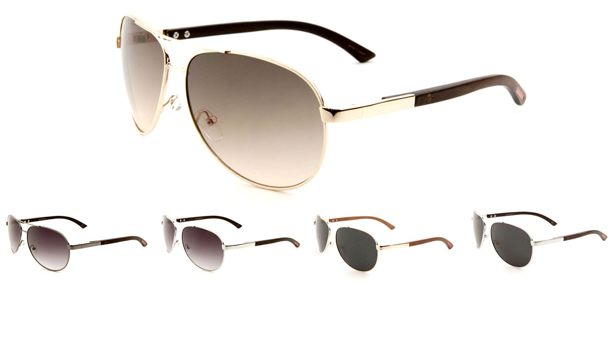 EKO Wood Aviators Wholesale Bulk Sunglasses