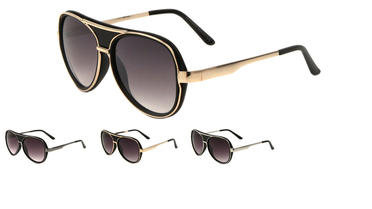 Aviators Black Frame Fashion Sunglasses Wholesale