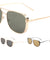 Squared Side Shield Aviators Wholesale Sunglasses