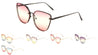 Rimless Triple Oceanic Color Cat Eye Bulk Sunglasses