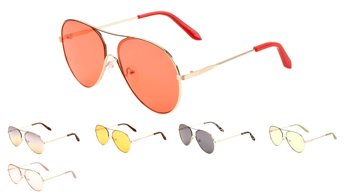 Color Lens Aviators Sunglasses Wholesale
