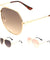 Rounded Grooved Frame Aviators Sunglasses Wholesale