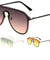 Rimless Solid One Piece Keyhole Nose Oceanic Color Wholesale Bulk Sunglasses