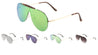 Rimless Solid One Piece Beaded Top Bar Color Mirror Lens Wholesale Sunglasses