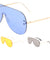 Rimless Solid One Piece Color Lens Wholesale Bulk Sunglasses