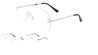 Rimless Solid One Piece Rounded Shield Clear Lens Wholesale Bulk Glasses