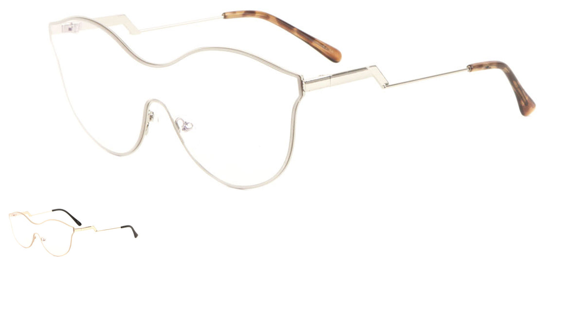 Modern Relief Solid One Piece Clear Lens Bulk Glasses