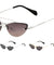 Small Metal Aviator Cat Eye Rimless Sunglasses Wholesale