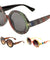 Glitter Stripe Round Fashion Sunglasses Wholesale